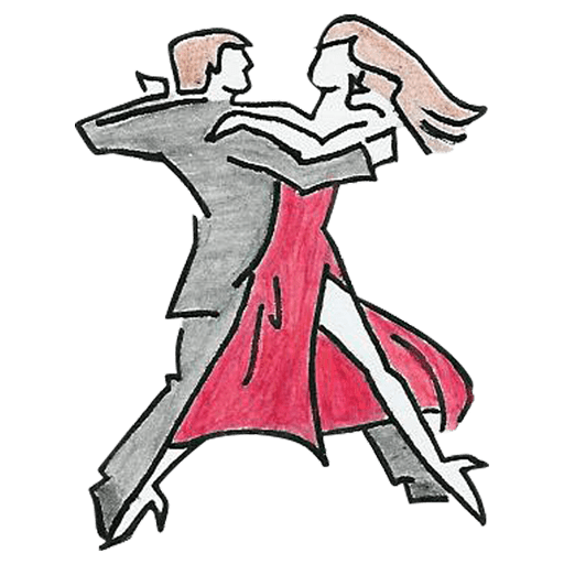 Couple woman and man dancing one line drawing Vector Image
